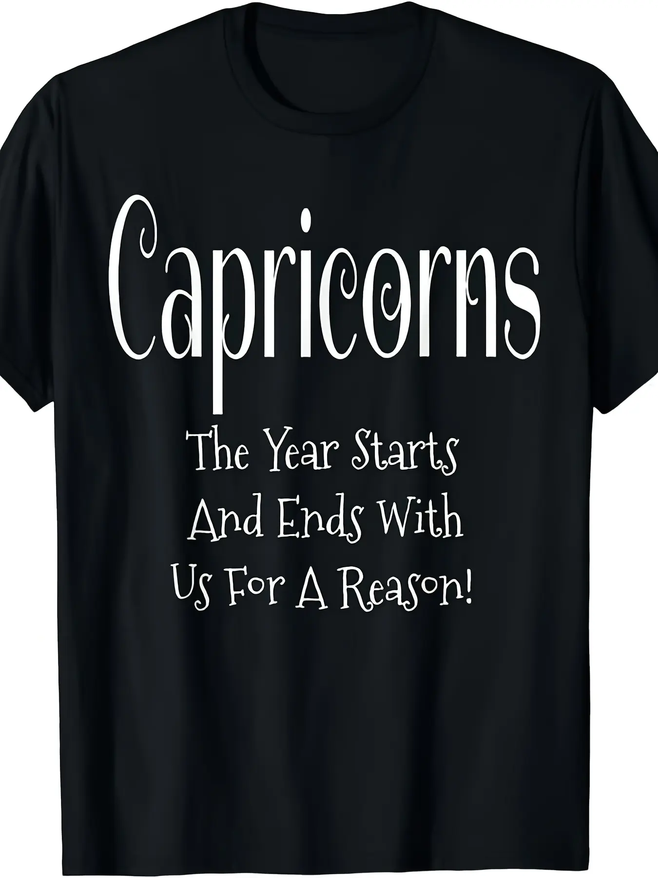 Capricorn Gifts Funny Dec Jan Birthday Astrology Zodiac Sign T-ShirtSame Style for Men and Women   Summer Short-sleeved Printed T-shirt Pure 220G