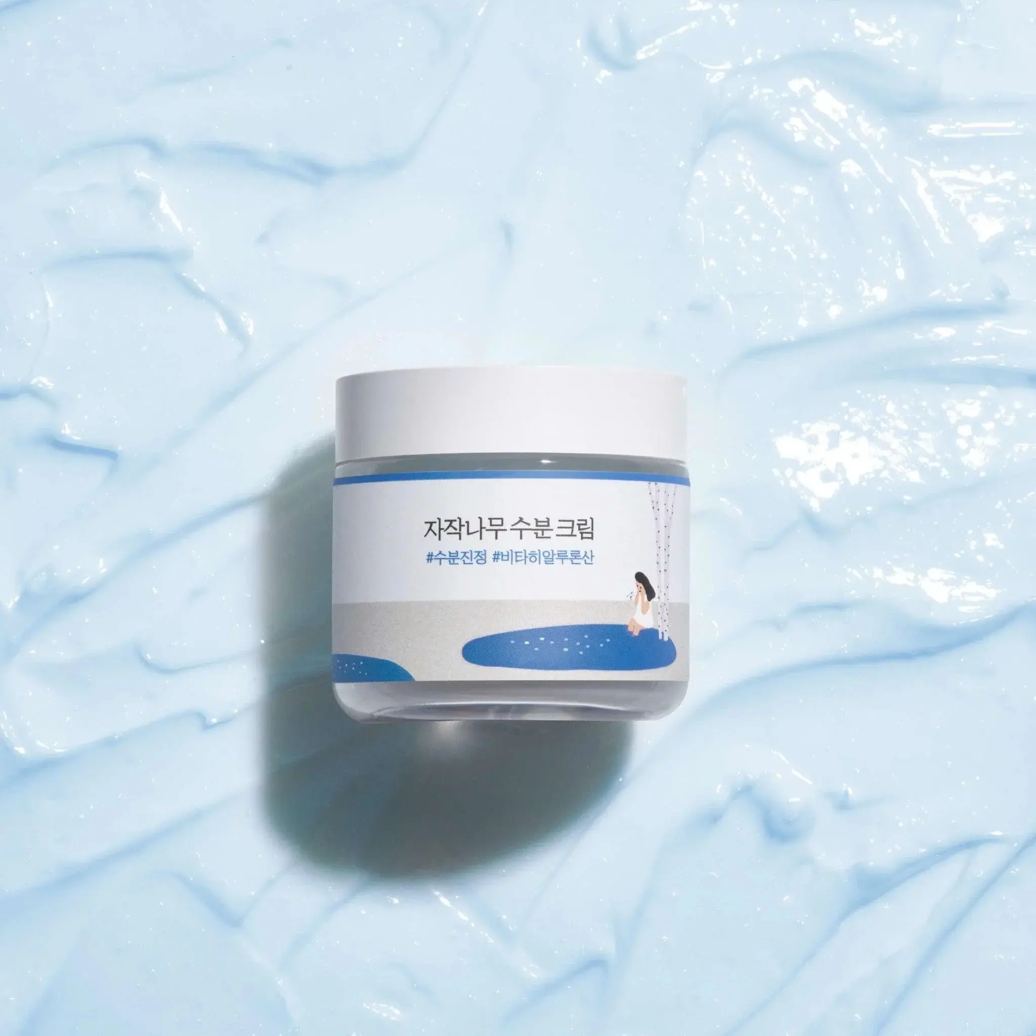 Round Lab Birch Juice Moisturizing Cream - Lightweight Gel-Cream with Birch Sap Vitamin-Packed Hydration Capsules Panthenol Jojoba Esters & Hyaluronic Acid for Sensitive Skin Moisture Moisturizer