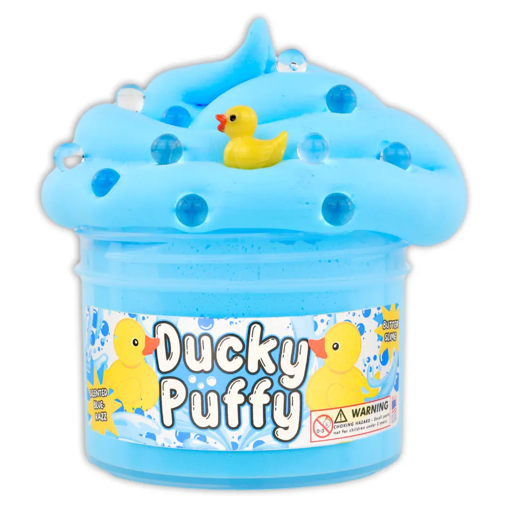 Dope Slimes - Ducky Puffy (8 fl/oz) - Butter Textured Scented Slime - Made in The USA (Blue)