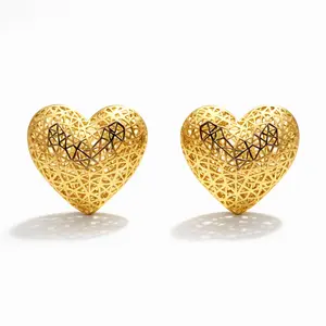 Vale & Veil — Paris | Coeur Lattice Earrings | Sculptural Heart Statement Earrings