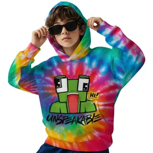 Unspeakable Printed Long Sleeved Hooded Sweatshirt, Boys' Spring And Autumn Sportswear, Casual Versatile Pullover Suitable For Boys' Outdoor Sports, Suitable As A Gift  B0929-89