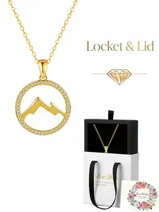 Ring Heart Mountain · Diamond Order Golden micro-set mountain necklace with delicate drawer-style jewelry box. Perfect for women, ideal for birthdays, Mother's Day, Valentine's Day, Christmas and anniversaries.