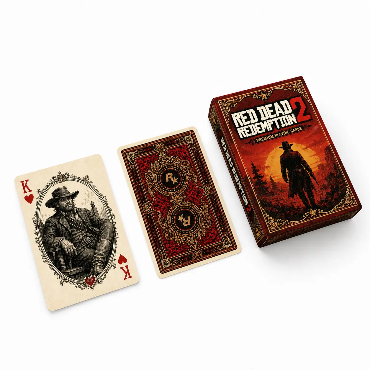 Red Dead Redemption 2 Playing Cards, Arthur Morgan Outlaw Card Deck, Poker Night and Western Game Room Display, Gift for RDR2 and Cowboy Fans