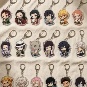 18 Ops Demon Slayer Acrylic Keychain, Chibi Anime Bag Charm