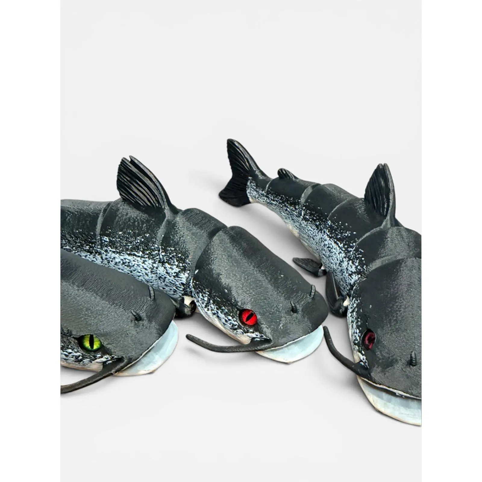 3D Printed Catfish Articulate Flexi with Unique Glass Eyes - Each Piece Features Different Colors for a Unique Look