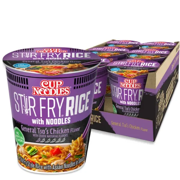 Instant General Tso's Chicken Stir-Fried Ramen Noodle Cups, 2.68 oz (Pack of 6) - Pantry Food Staple, Asian-Inspired Noodles