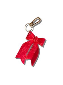 Hand-painted Bow Bag Charm + Keychain | Eco-Friendly
