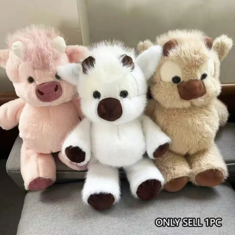 Scottish Highland Cow Plush Toy, Adorable Highland Cow Stuffed Animal, Perfect Cuddly Doll Gift for Adults, Boys, Girls, Christmas or Birthday, Cute Collectible