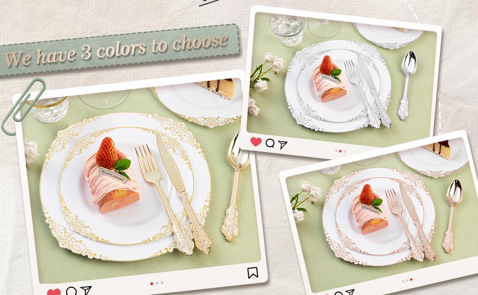 75PCS Gold Plastic Silverware for 25 Guests, Heavy Duty Gold Disposable Utensils Sets, Includes 25 Forks, 25 Spoons, 25 Knives, Elegant Cutlery Perfect for Wedding, Party