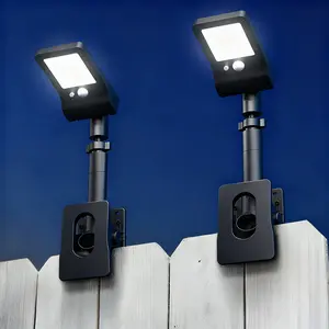 Clip On Solar Lights Outdoor, 60LED Solar Motion Sensor Light with 1200mAh Battery, 3 Modes 360° Adjustable Waterproof Chain Link Fence Lights for Mailbox, Camping, Emergency, Security
