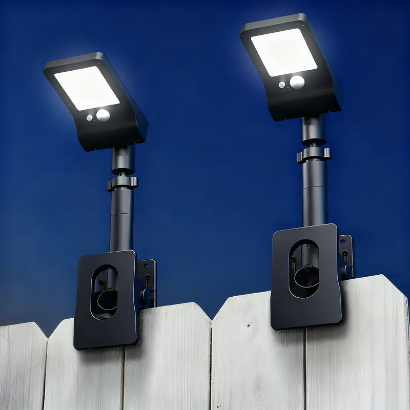 Clip On Solar Lights Outdoor, 60LED Solar Motion Sensor Light with 1200mAh Battery, 3 Modes 360° Adjustable Waterproof Chain Link Fence Lights for Mailbox, Camping, Emergency, Security
