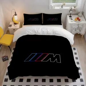 3Pcs M Series High Performance Kidney GrillePatterned Polyester Skin-Friendly Bedding Set, Stylish Art Design, Christmas & Birthday Gift, Great for Bedroom & Guest Room, 1 Duvet Cover + 2 Pillowcases (No Insert)