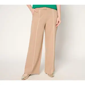 Isaac Mizrahi Live! Petite Sublime Stretch Ponte Wide Leg Pants