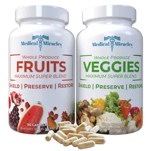 Fruits and Veggies Capsules by Medical Miracles. 17 Fruits and 17 Veggies per Capsule. natural supplement