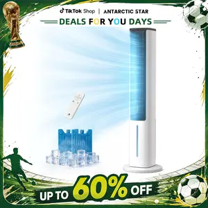 【New Arrival】Antarctic Star Portable Air Conditioners Fan, 40" Standing Fans that Blow Coold Air, 80° Oscillating Bladeless Cooling Fan for Bedroom, 5L Removable Water Tank, 15H Timer, 4 Speeds + 3 Modes, Aromatherapy Box, Remote Control, White tiktokshop
