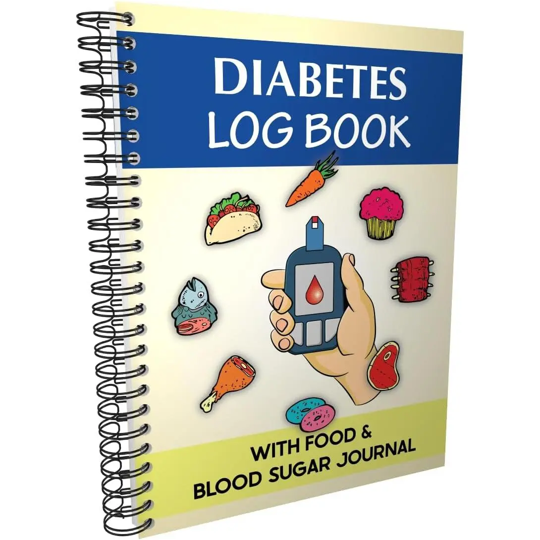 Log Book - with  &  Sugar Journal | for Types 1 & 2 Diabetics | A5 Spiral Bound