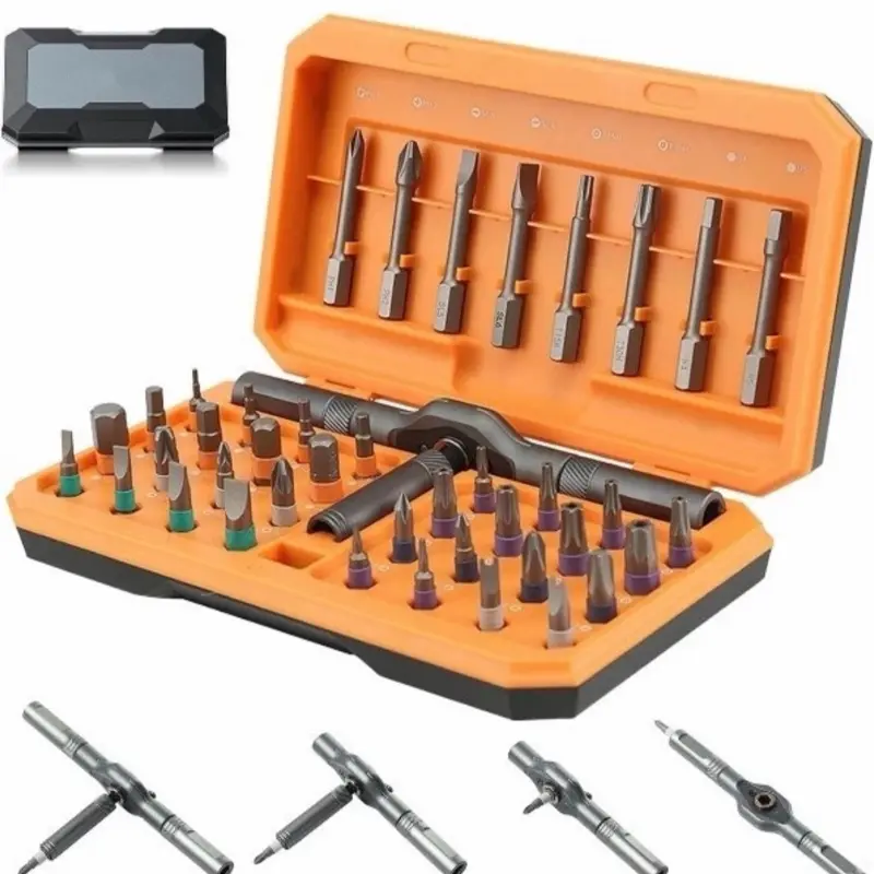 42-in-1 Ratchet Screwdriver Set with S2 Steel Bits, Magnetic Head, Flexible Shaft Ideal for Furniture Assembly, Precision Electrical Appliance Bicycle Repair