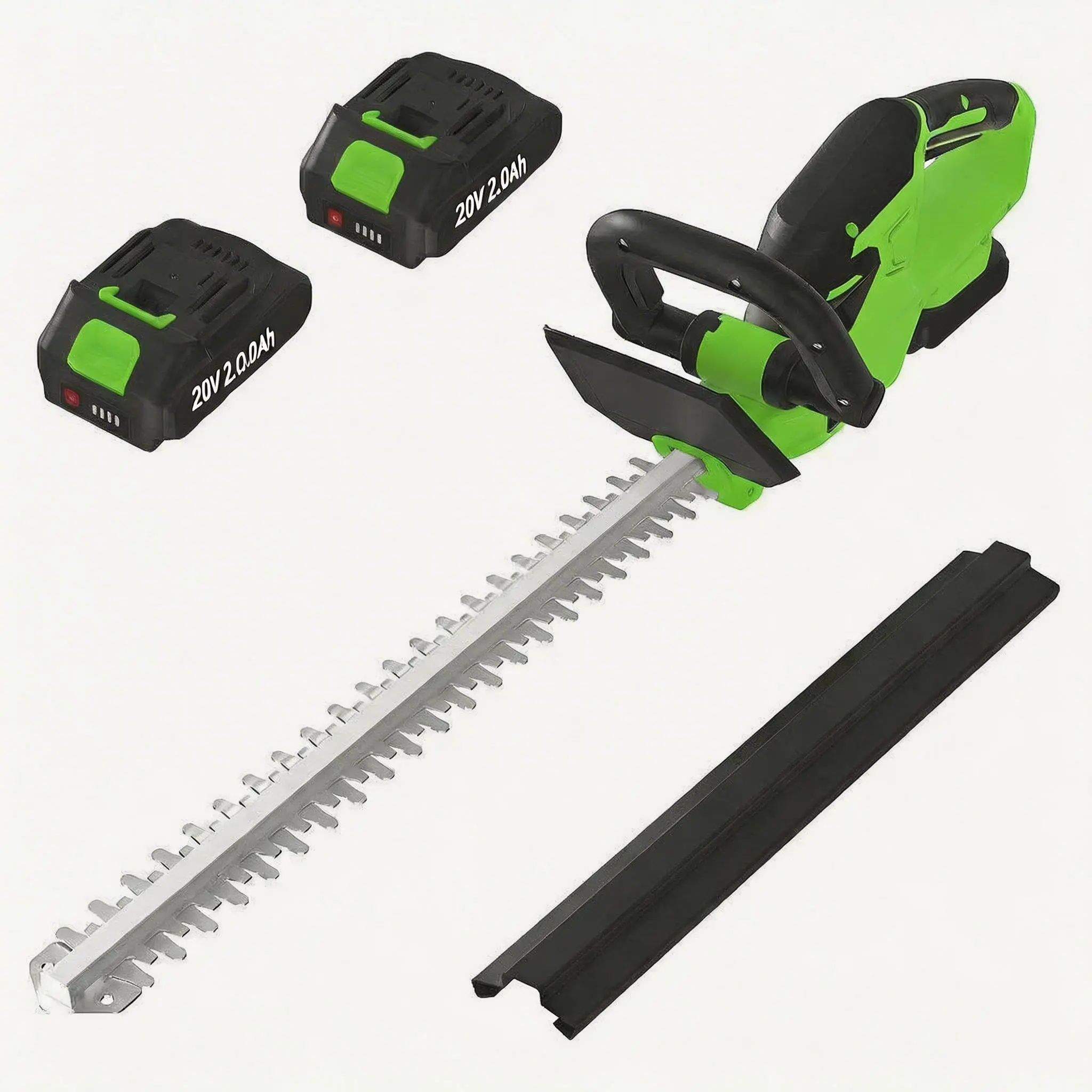 Powerful wireless hedge trimmer -22.4-inch blade, 20V electric trimmer, 2 x 2.0Ah batteries and charger, lightweight handheld garden trimmer for lawn and yard maintenance