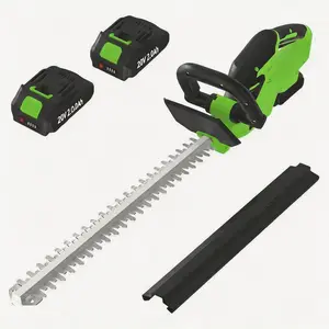 Powerful wireless hedge trimmer -22.4-inch blade, 20V electric trimmer, 2 x 2.0Ah batteries and charger, lightweight handheld garden trimmer for lawn and yard maintenance