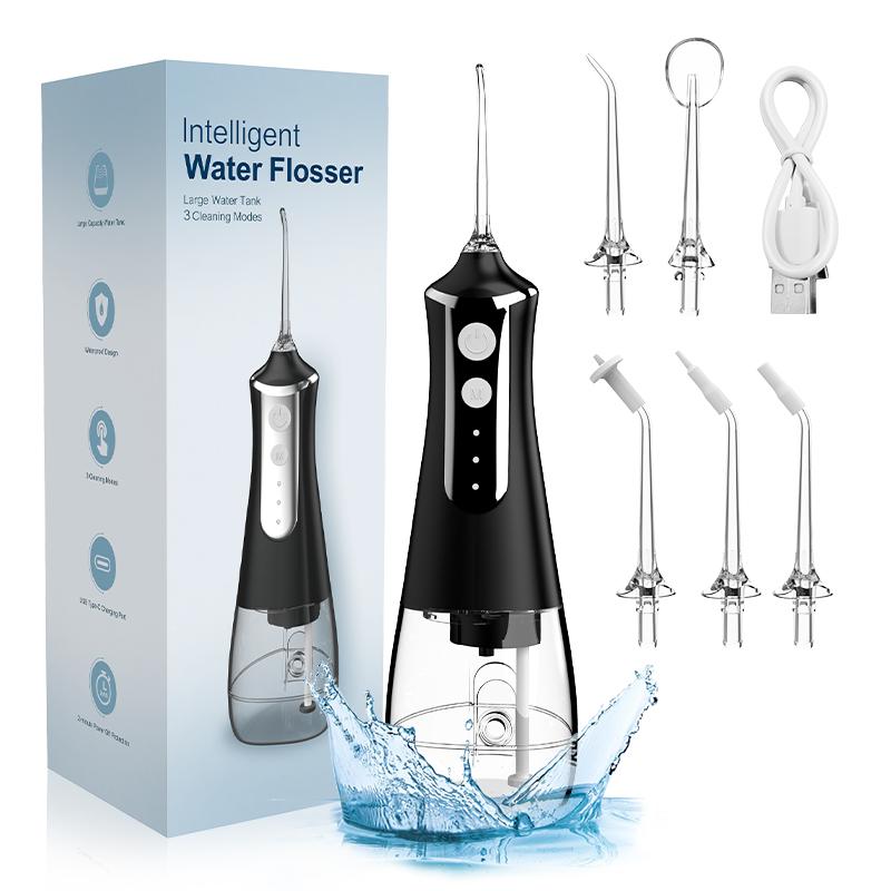 Portable Oral Irrigator 300ML, 3 Modes & 5 Nozzles, Rechargeable Water Flosser, Electric Dental Floss Machine, Cordless Water Flosser, Travel-Friendly Design