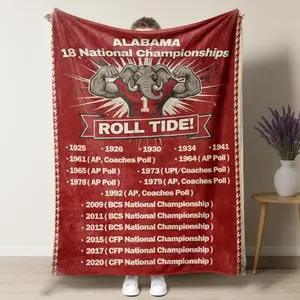 Alabama Roll Tide Blanket Champion Honor List Blanket For Home Sofa Bedroom Dorm Couch Office Car Travel Bed Room Decor All Season Men Women and Gift Kids Birthday Gift