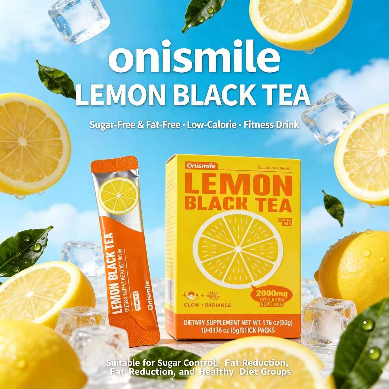 【Onismile】【[flash sale Three flavors】Collagen Peptide Powder & Pre-Workout Energy Drink Trio – Lemon Black Tea for Glow, Berry Kombucha for Daily Refresh, Mango Green Tea for Focus & Metabolism, Hydrating Vitamins PDC