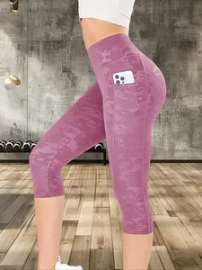 Women's Plain High Waist Sports Leggings, Breathable Comfortable Skinny Pants, High Stretch Yoga Leggings, Ladies Sportswear for Indoor Outdoor Wear