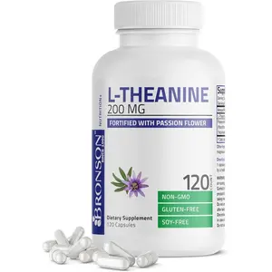 Bronson L-Theanine 200mg Capsules 120 Ct Daily Wellness Routine