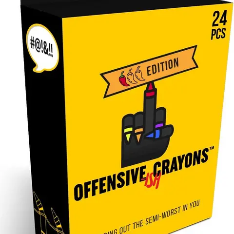 MilkToast Brands Offensive Crayons ISH Edition – Funny Office Gag Gift for Adults, HR-Friendly Humor, White Elephant Party Gift, Coworker Novelty