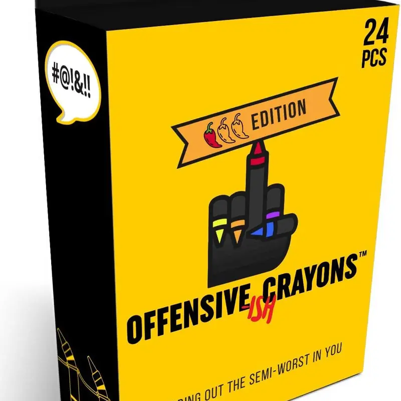 MilkToast Brands Offensive Crayons ISH Edition – Funny Office Gag Gift for Adults, HR-Friendly Humor, White Elephant Party Gift, Coworker Novelty