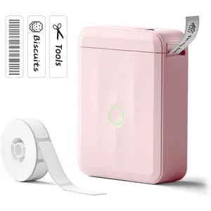 Pink Mini Bluetooth Thermal Label Printer With Label Tape For Daily Sorting Arrangement