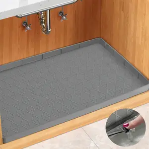 Pawtners Cuttable Undersink Mat(2pck), Pet Feeding   Mat,Rain Boot Mat,Drying Mat,Under Kitchen Sink Mat   Waterproof, Silicone Undersink Mat for Shelf Liner   Organizer, Cabinet Sink Protector Drip Tray for Bottom   Kitchen, Bathroom Absorbent Rug