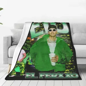 F-Ferxxo Feid Warm Soft Blanket Singer Travelling Throw Blanket Spring Cute Flannel Bedspread Sofa Bed Cover