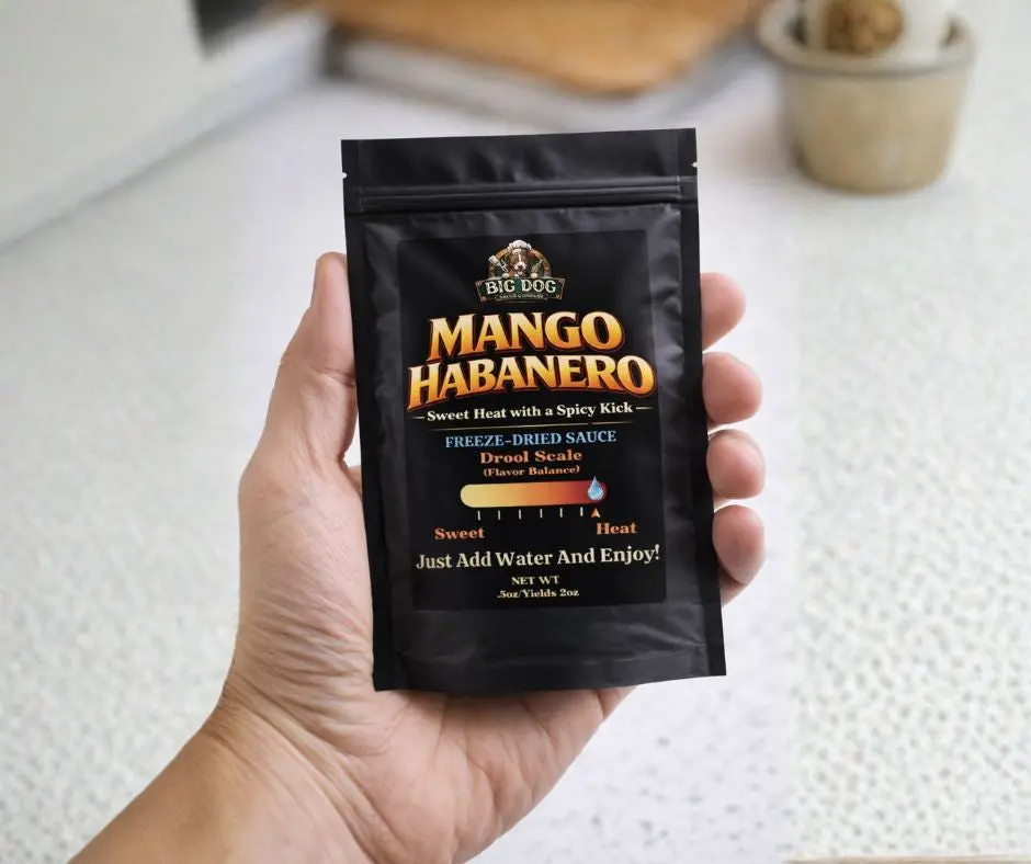 Big Dog Sauce Co. American Mango Habanero BBQ Sauce & Dip - With Honey, Anchovies, Molasses, Gluten Free, Kosher Salt - Ideal for Fish Tacos, Weeknight Dinners, Game Day