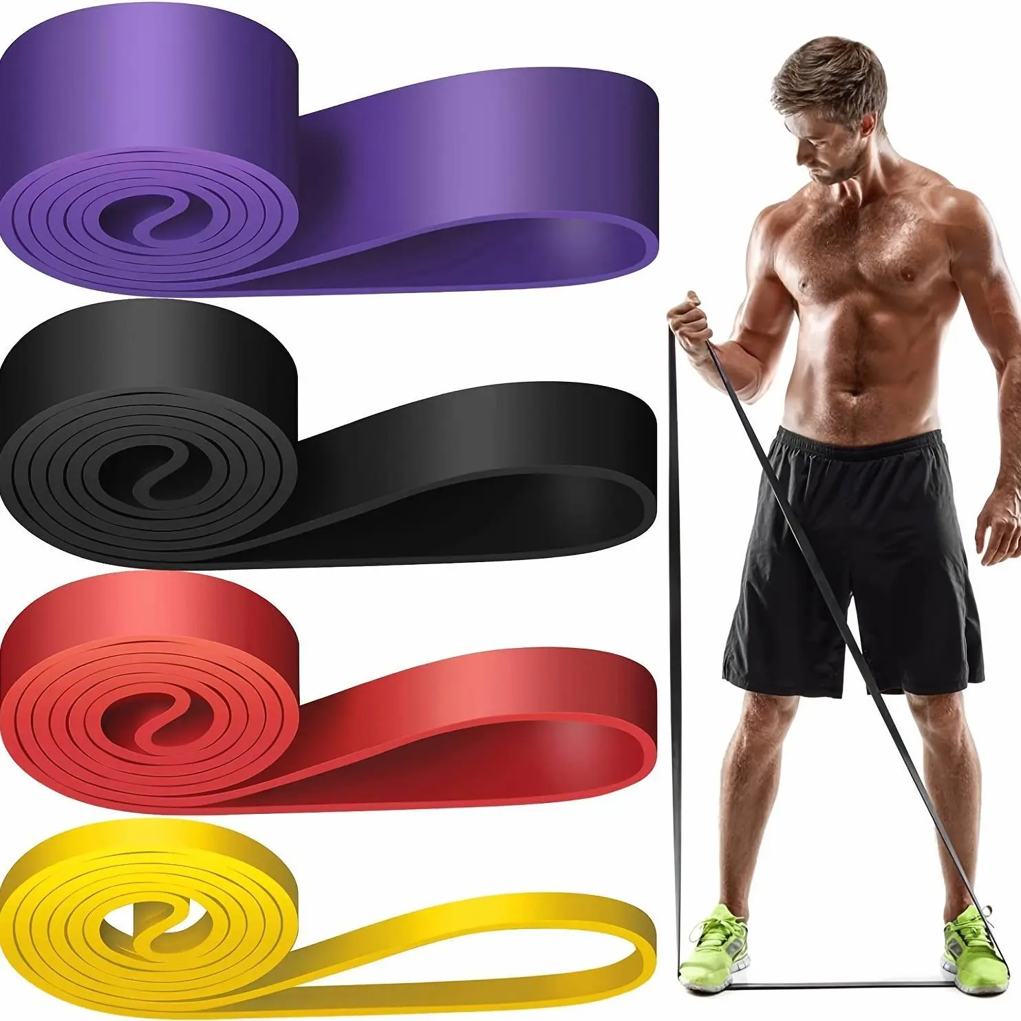 TPE Elastic Band, Yoga Resistance Band, Sports Fitness, Unisex, Multi-Functional, 2080 Long Resistance Band