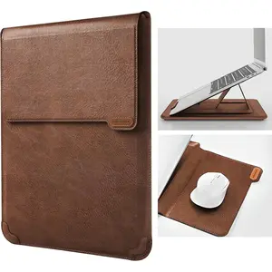 Nillkin Laptop Sleeve 15.6 inch, MacBook Sleeve Case with Laptop Stand and Mouse Pad, 2 Stand Modes, Slim Protective Cover for MacBook 15/16, HP/Dell/Asus 1515.6 Inch Notebook, Brown