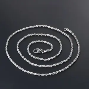 3mm Stainless Steel Twist Chain Necklace | Unisex Silver & Gold Chain | Everyday Fashion Accessories | 50mm length