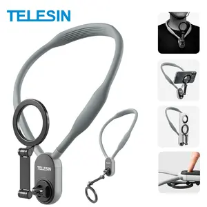 TELESIN Magnetic Neck Phone Mount, Strong Magnetic Neck Holder for Phones, Cameras, Universal Selfie Holder POV First-person Perspective Accessories Android