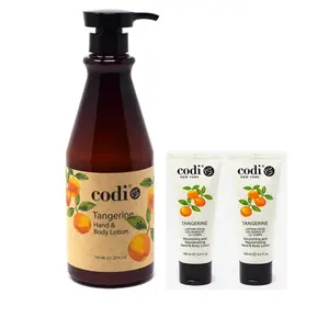 Codi Korean Hand & Body Lotion, Lightweight Hydrating Moisturizer for Smooth Skin, Gentle Daily Body Care for All Skin Types, Tangerine & Cherry Scent, 3-Piece Set (750mL + 2x 100mL)