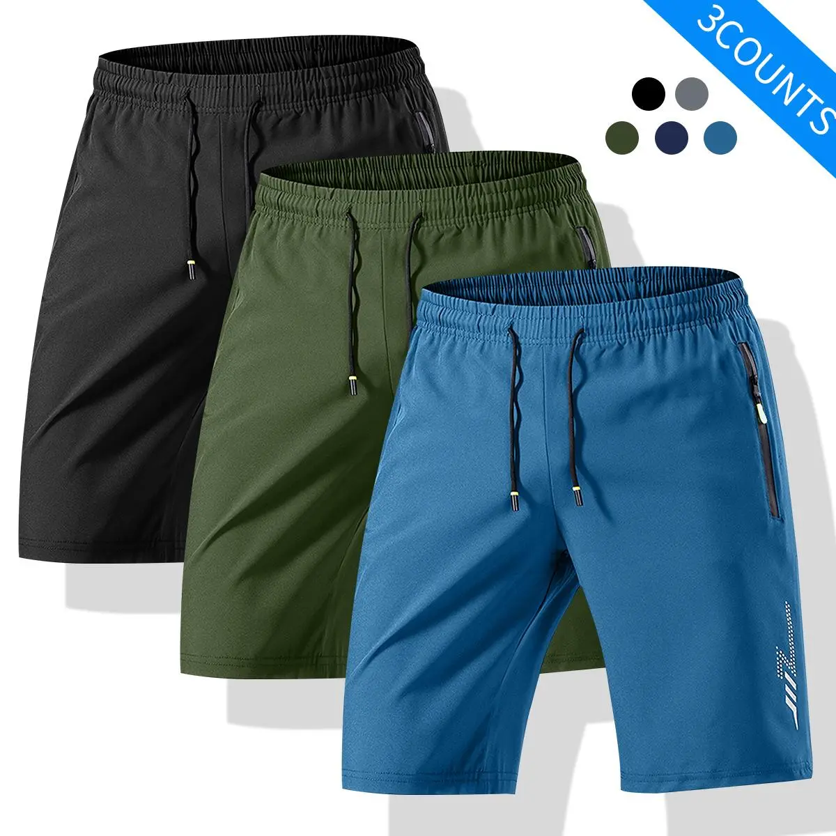 Black + Army Green + Lake Blue