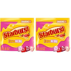 FaveREDS Cherry Fruit Chews Candy, Chewy Snack, 15.6 oz Sharing Size Bag (Pack of 2)