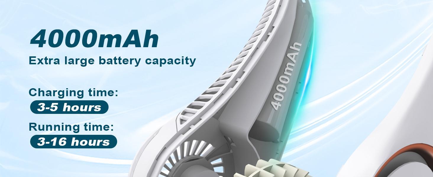 Hands-free car neck fan with cooling technology and up to 8 hours battery life, rechargeable bladeless design, perfect for exercise, driving, and travel; earphone-style to keep face, neck, and shoulders cool Hands-free car neck fan with cooling technology and up to 8 hours battery life, rechargeable bladeless design, perfect for exercise, driving, and travel; earphone-style to keep face, neck, and shoulders cool