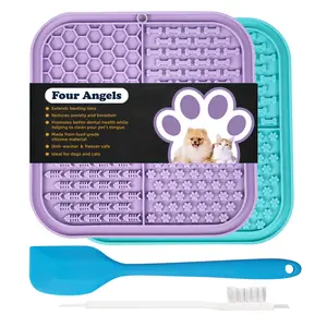 2PCS Lick Mat for Dogs and Cats, Licking Mats for Dog Anxiety Relief, Cat Peanut Butter Lick Pad for Boredom Reducer,Cat Licking Pad for Boredom-MSD silicone feeder
