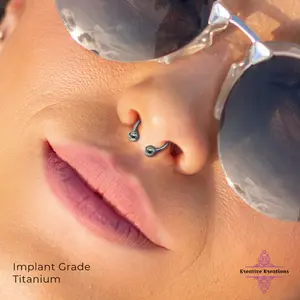 Titanium Septum Ring - Horseshoe Barbell Piercing