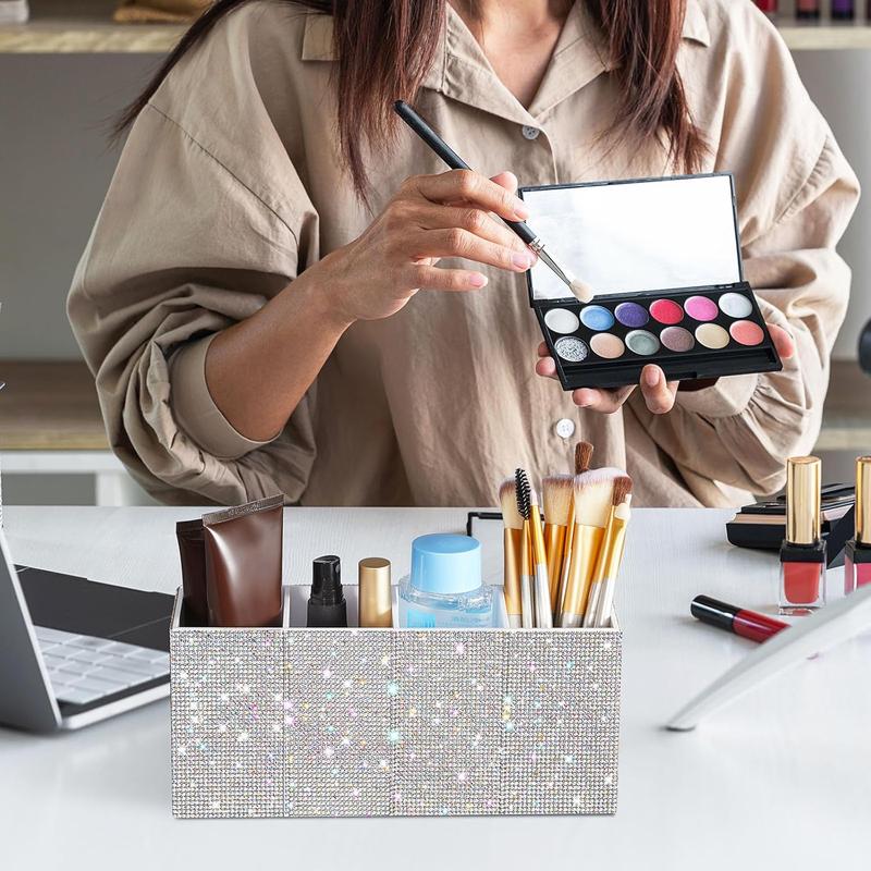 Rhinestone Crystal Glitter Pen Holder Pencil Holder Makeup Brushes Organizer Storage Bin