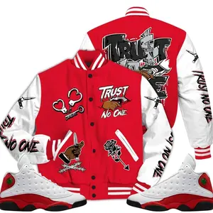 Retro 13 Chicago Varsity Jacket, Chicago 13s Outfits, Trust No One Unisex T-Shirts To Match Sneakers, Streetwear Style Urban