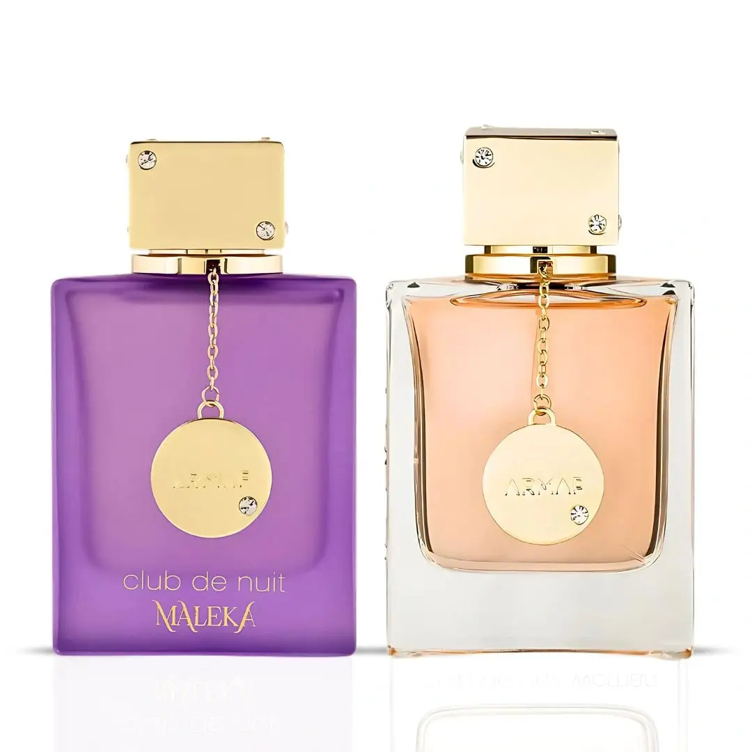 Club De Nuit Maleka & Club De Nuit Women Eau de Parfum Sprays 105ML (3.6 OZ) by Armaf | A Dazzling Duo of Modern Elegance & Playful Sophistication (Bundle)
