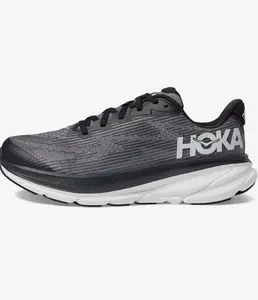 HOKA Clifton 9 Black White Grey Women's SKU: 1131170-BWHT Trainer Casual Sneaker Women Sneakers for Women Running Shoes Gym Shoes Womens Running