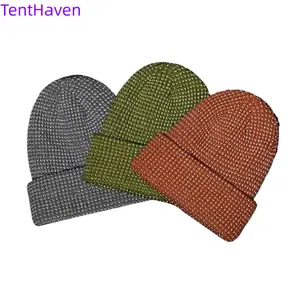 2026 autumn and winter reflective knitted hat, brimless urinal hat, night reflective silk, outdoor sports windproof and warm woolen hat