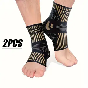 2pcs Copper Ion Sports Ankle Brace, Compression Ankle Support Socks, Ideal for Running, Basketball, Fitness, Walking